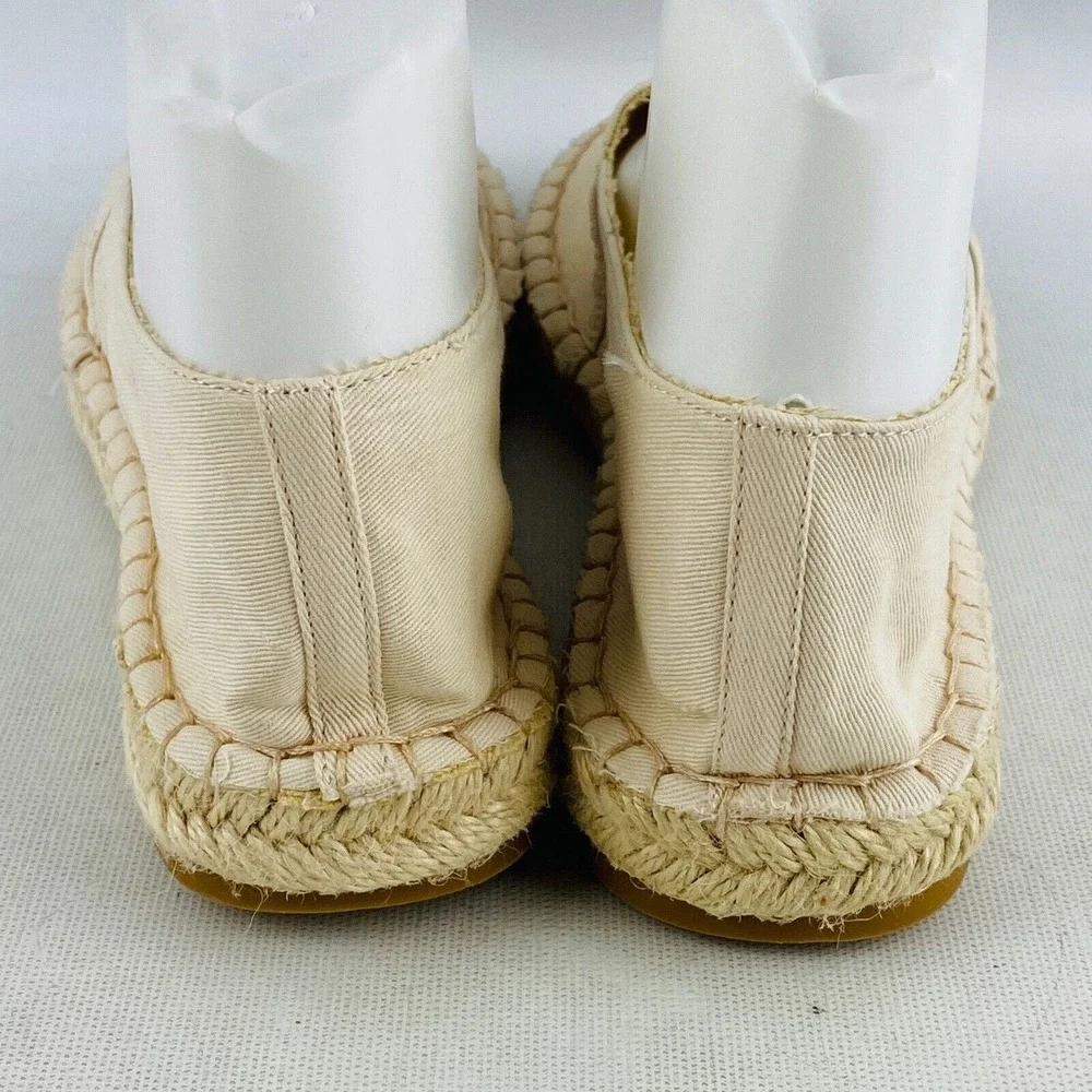 Womens 8.5 Bamboo Maldives Espadrilles Popcorn Drink Ivory Canvas Slip On‎ Shoes
